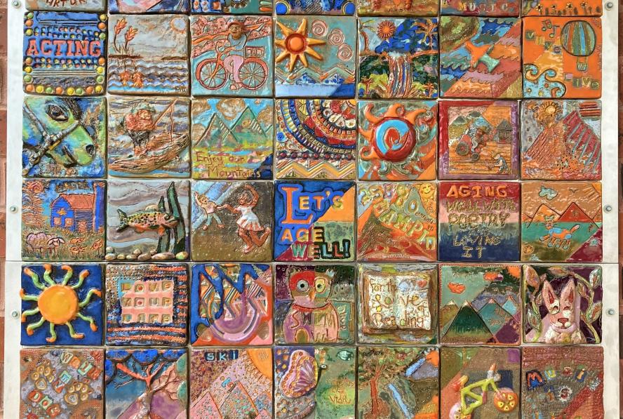 Tiles on righthand side of West entrance Age Well