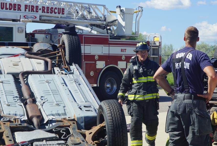 Firefighter training exercise
